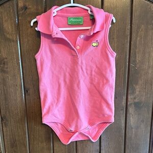 Masters Pink Sleeveless Polo One-Piece Bodysuit
